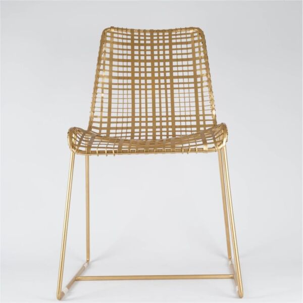 كرسي طعام ذهبي شبكي