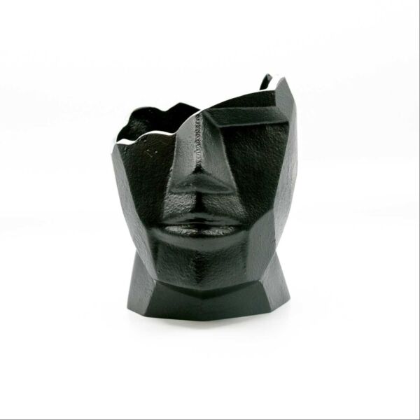 مزهرية على شكل وجة - اسود