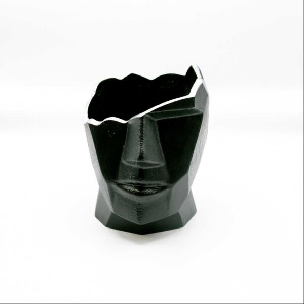 مزهرية على شكل وجة - اسود