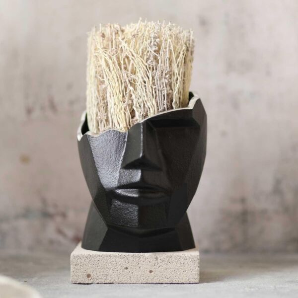 مزهرية على شكل وجة - اسود