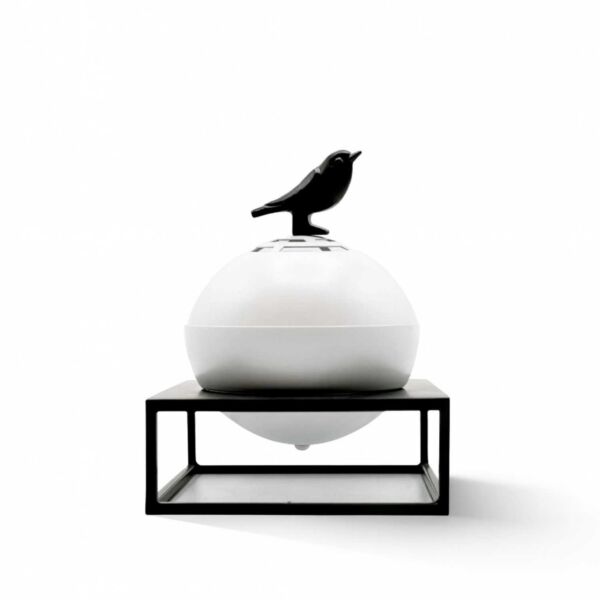 مبخرة معدنية من لونا - اسود وأبيض