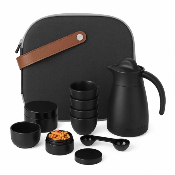 طقم حقيبة قهوة للسفر - 10 قطع