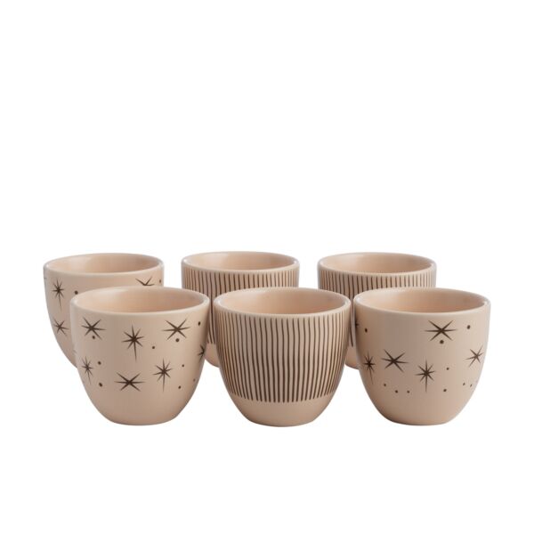 طقم كاسات قهوة سعودية من فيولا - 6 قطع - متعدد الالوان