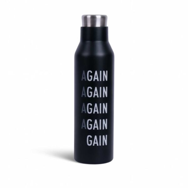 زجاجة حرارية 750 مل بعبارة اجين من ماريلا - اسود وابيض