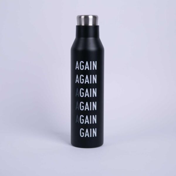 زجاجة حرارية 750 مل بعبارة اجين من ماريلا - اسود وابيض