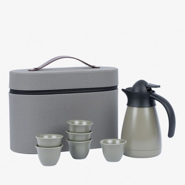 طقم حقيبة قهوة سعودية السفر من اورورا - 8 قطع - متعدد الالوان