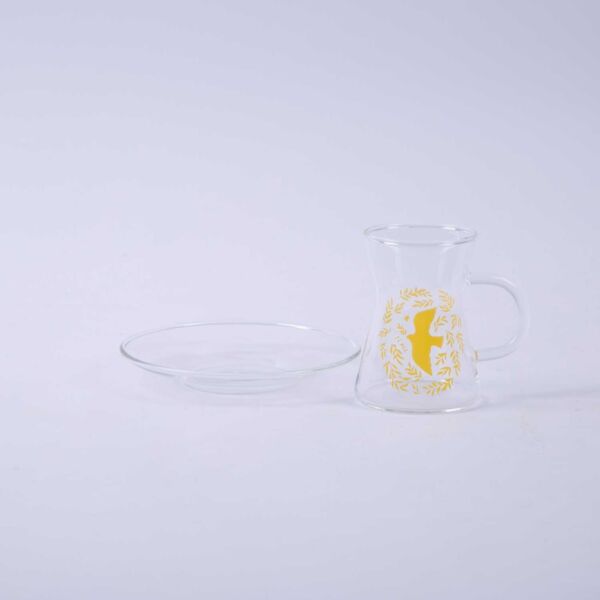 طقم كاسات شاي من فاريانا - 6 قطع - شفاف واصفر