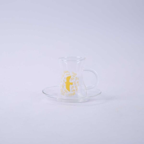 طقم كاسات شاي من فاريانا - 6 قطع - شفاف واصفر