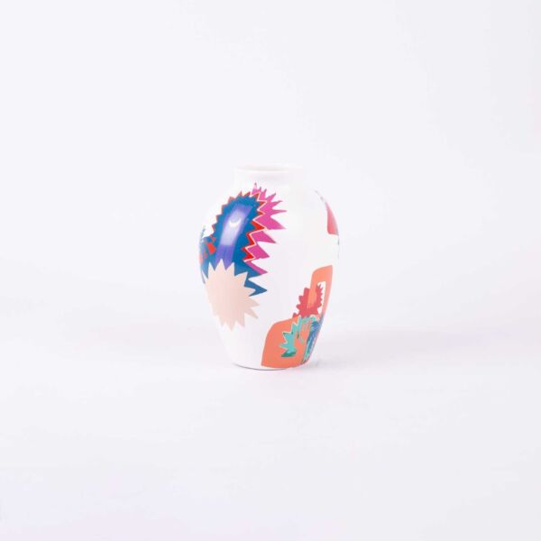 مزهرية من امارا - ابيض ومتعدد الالوان