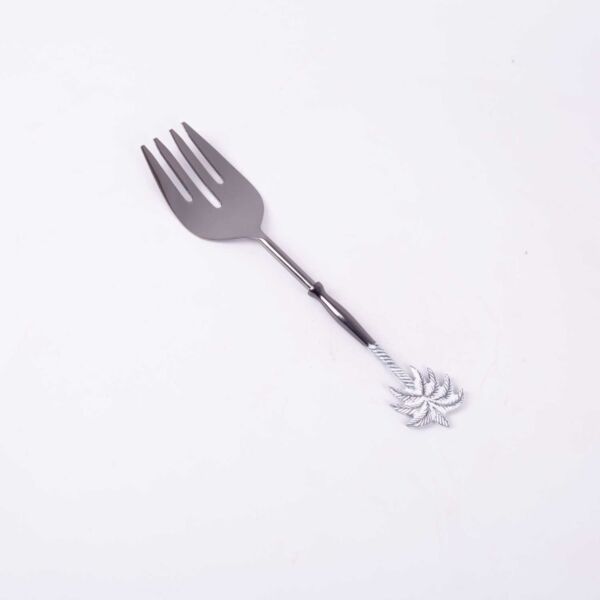 طقم تقديم السلطة من رتيلة - اسود وفضي