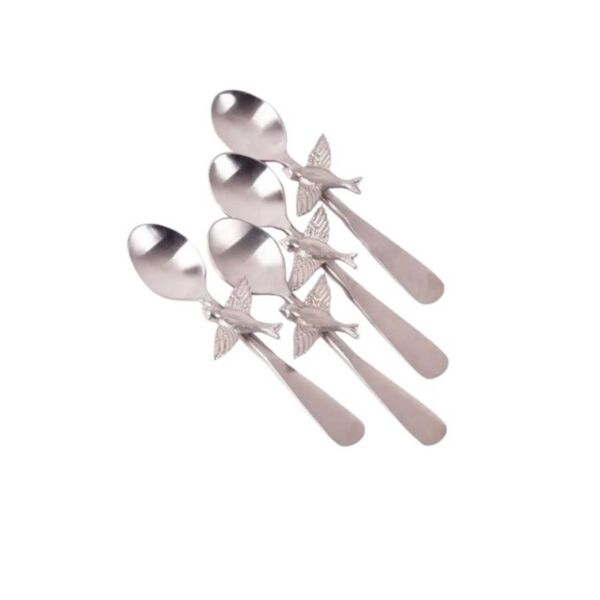طقم ملاعق 4 قطع من آريا - فضي