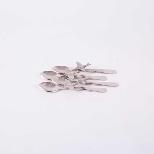 طقم ملاعق 4 قطع من آريا - فضي