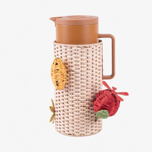 ترمس شاي وقهوة مع حامل من رتيلة 1 لتر - بني