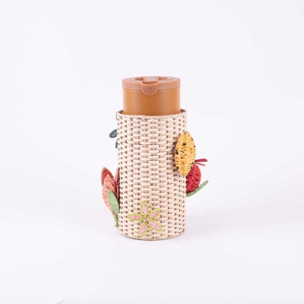 ترمس شاي وقهوة مع حامل من رتيلة 1 لتر - بني