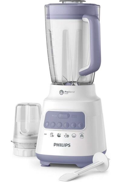 طقم خلاط فيليبس فيفا أنبوب تغذية كبير سهل التنظيف - ابيض