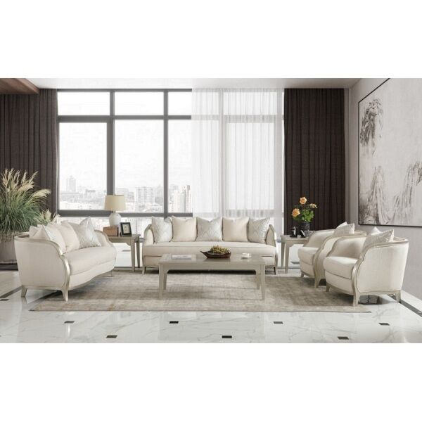 طقم كنب نيو كلاسيك 4 قطع مينسو - عاجي