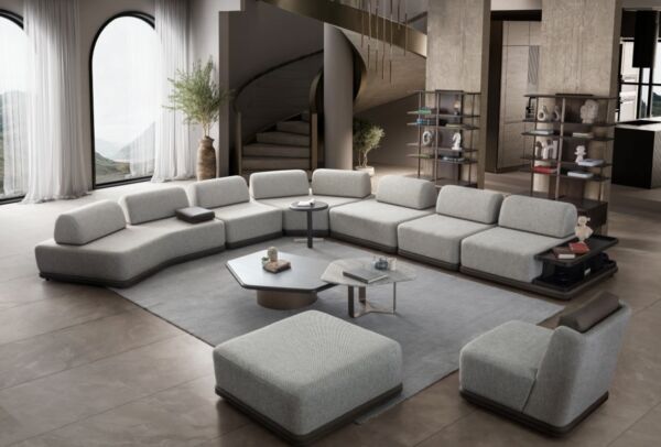 كنب زاوية سيرين - رمادي