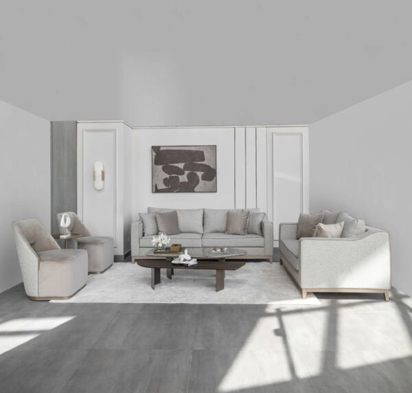 طقم كنب كومو - رمادي