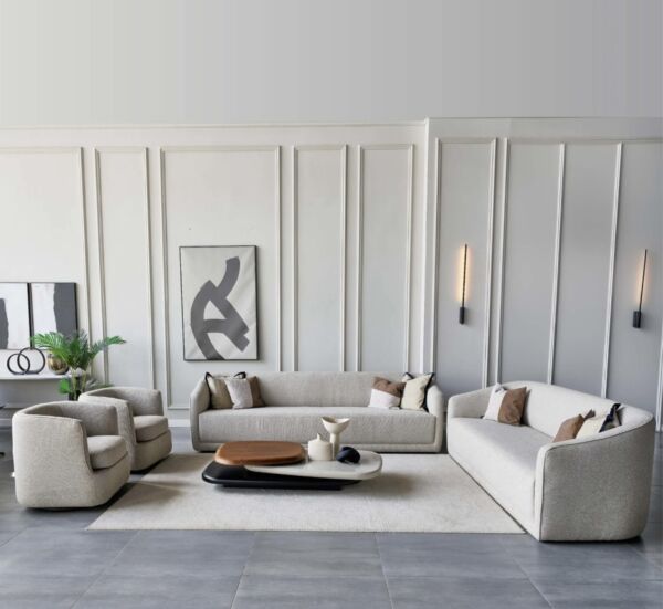 طقم كنب كابري - كريمي