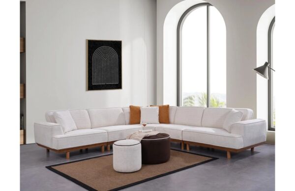 كنب زاوية أليورا - اوف وايت