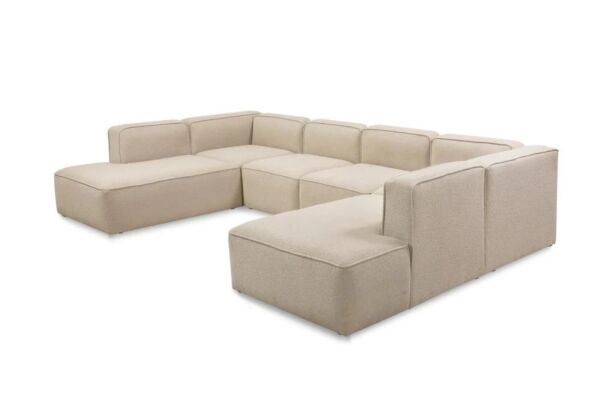 كنبة زاوية شكل حرف U مولتو - بيج