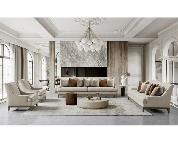 طقم كنب 4 قطع ميراس - بيج