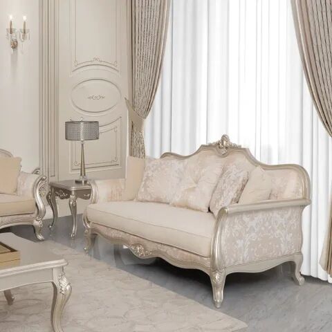 طقم كنب كلاسيكي ملكي أريستو 4 قطع - بيج