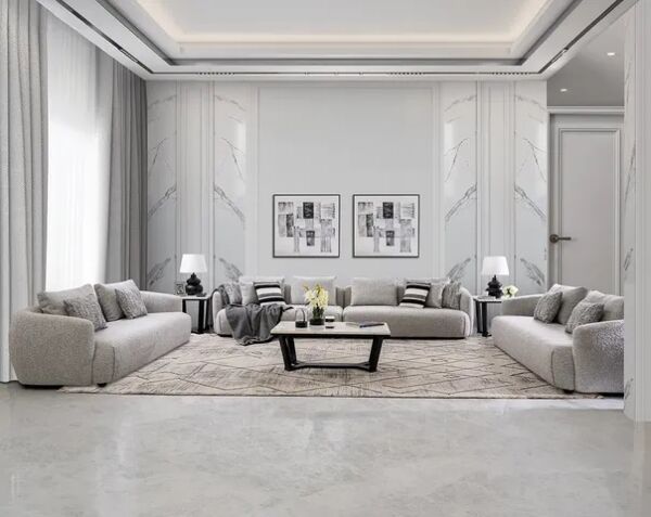 طقم كنب بوكليه سابو - رمادي