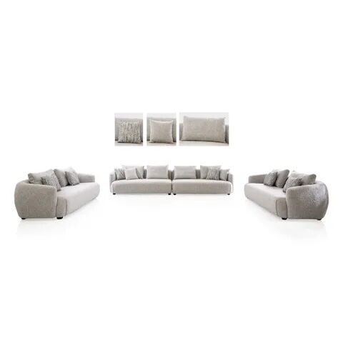 طقم كنب بوكليه سابو - رمادي