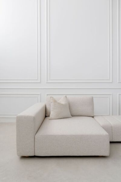 كنبة زاوية وسكار مودرن - بيج