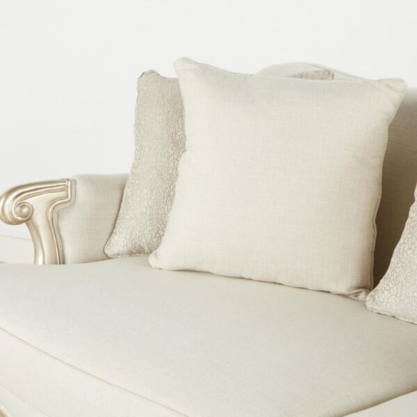 طقم كنب كلاسيكي 4 قطع كايلا - عاجي وذهبي