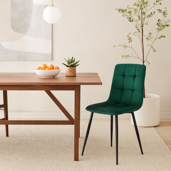 كرسي طاولة طعام سمارسكي - اخضر وأسود