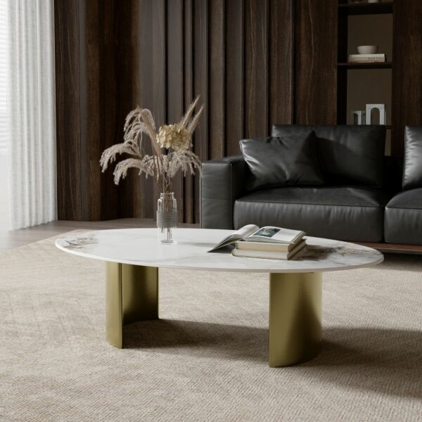 طاولة قهوة رومار أبيض - 40x140x80 سم