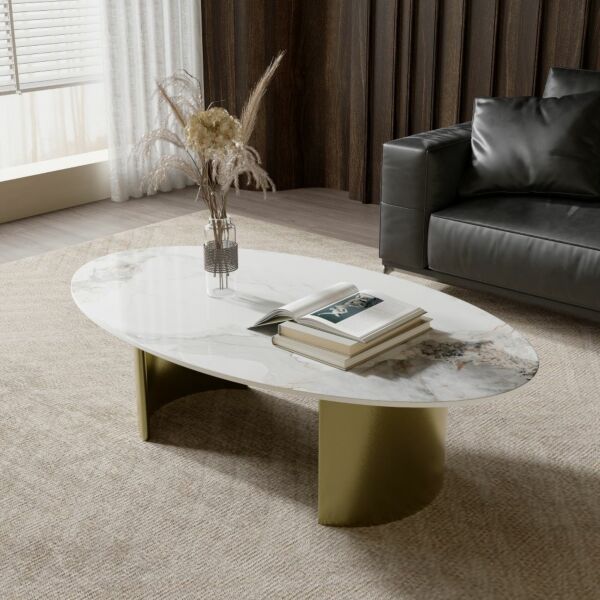 طاولة قهوة رومار أبيض - 40x140x80 سم