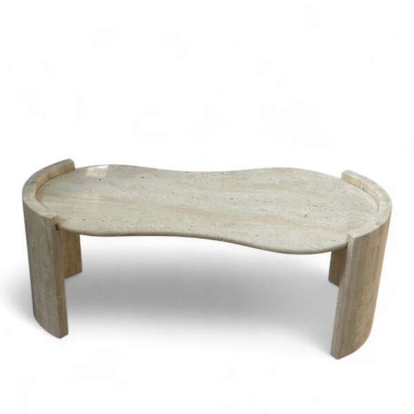 طاولة قهوة رخام ترافنتينو - بيج