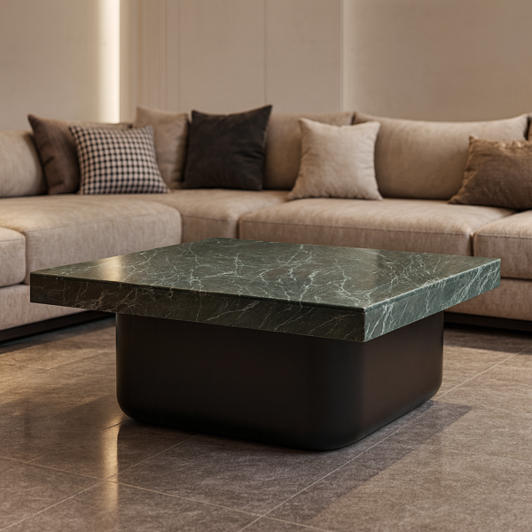 طاولة قهوة رخام كيتي - اخضر