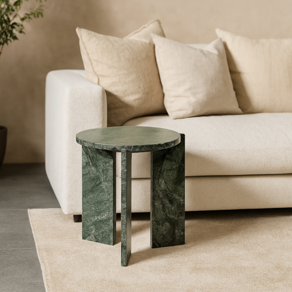 طاولة جانبية رخام ثلاث قواعد كينو - اخضر