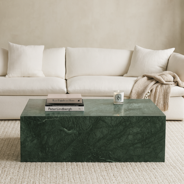 طاولة قهوة بوكس رخام - اخضر