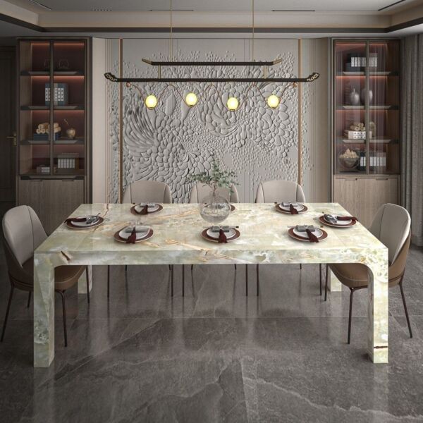 طاولة طعام رخام اونيكس