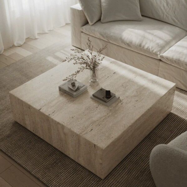 طاولة قهوة رخام ترافنتينو - ليزا