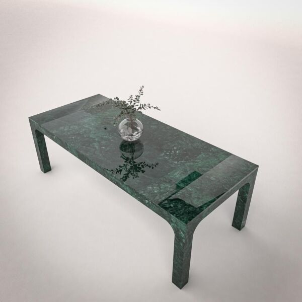 طاولة طعام رخام طبيعي 8 اشخاص - اخضر