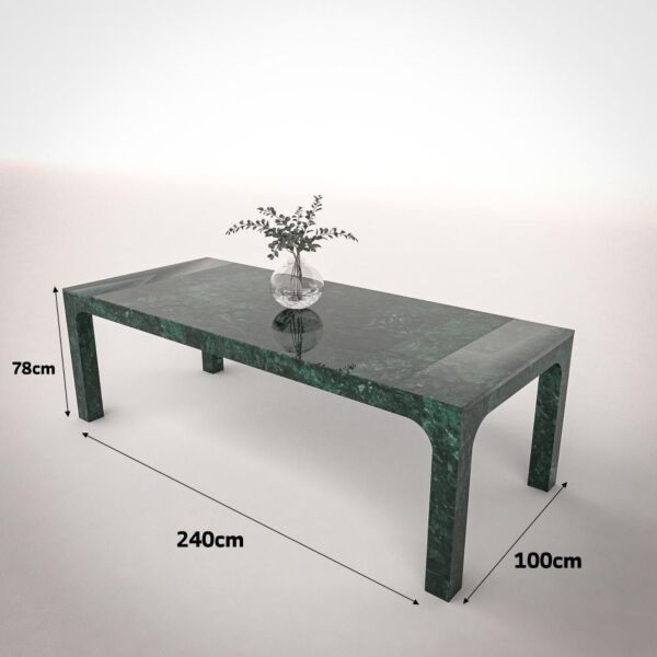 طاولة طعام رخام طبيعي 8 اشخاص - اخضر