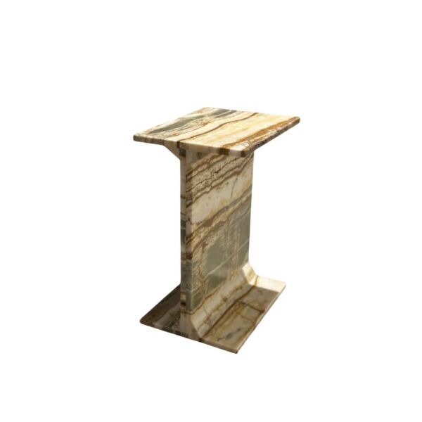 طاولة جانبية رخام اونيكس لونا - بيج ومتعدد الالوان