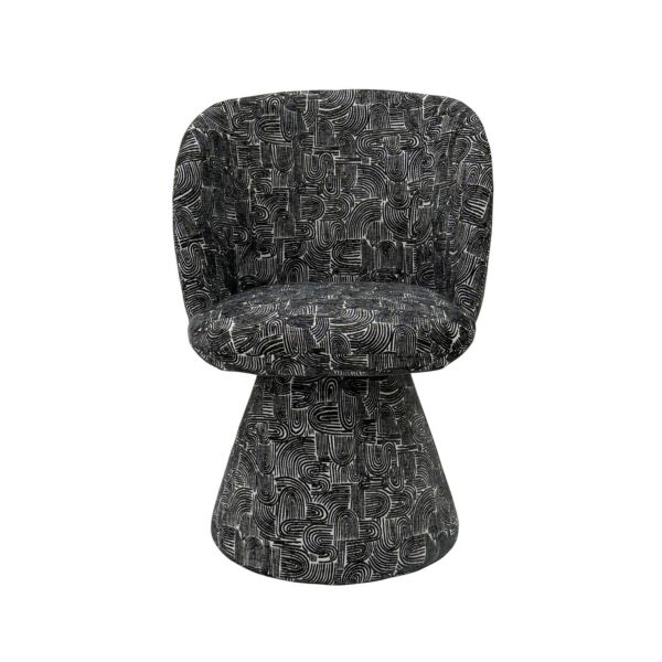 كرسي طعام دوار اريلا - اسود وابيض