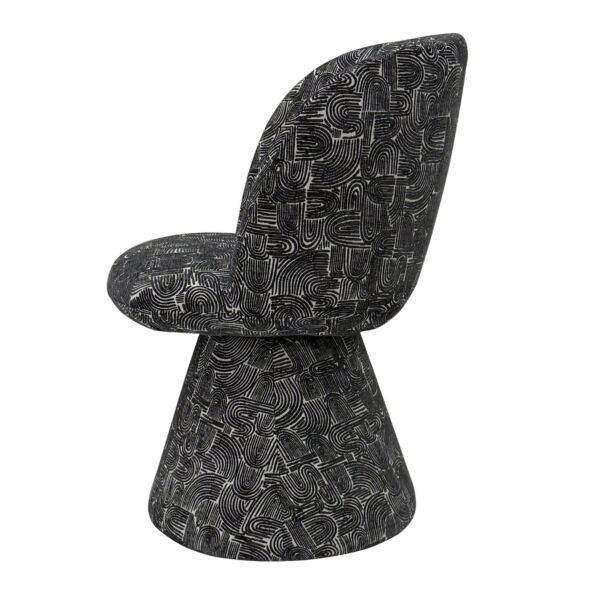 كرسي طعام دوار اريلا - اسود وابيض