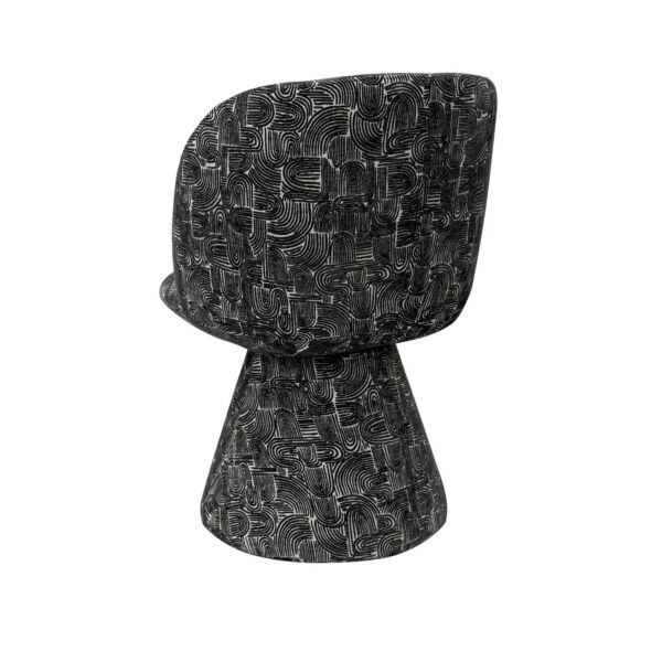 كرسي طعام دوار اريلا - اسود وابيض