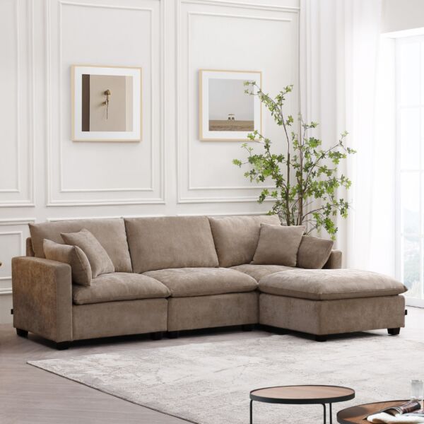 كنب زاوية مودولار كلاود لاين - بني