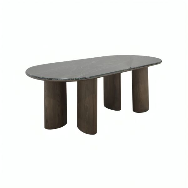 طاولة طعام رخام باولا 8 اشخاص - بني واخضر