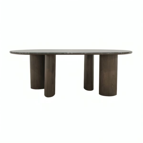 طاولة طعام رخام باولا 8 اشخاص - بني واخضر