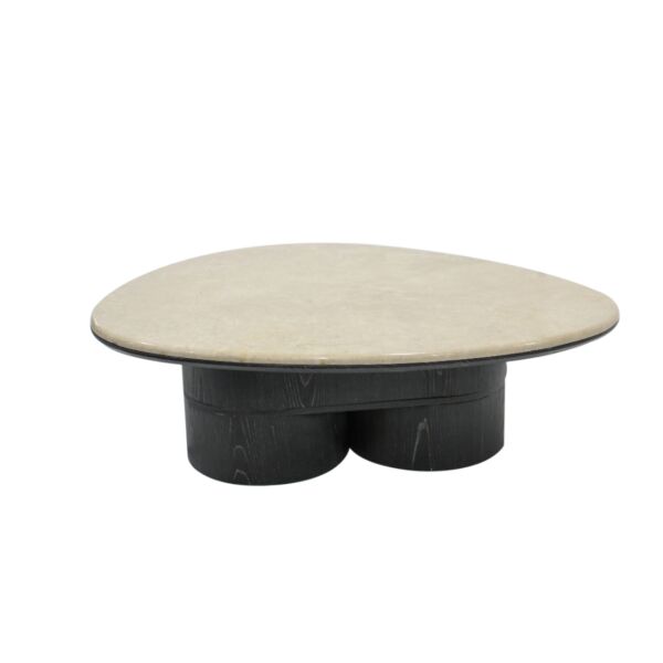 طاولة قهوة رخام شيتو 100 سم - اسود وبيج